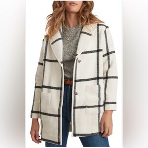 Marine Layer Cream and Black Plaid Blazer